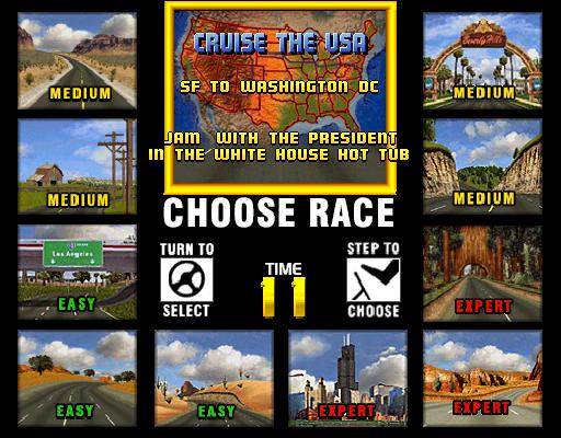 Screenshot of Cruis'n USA (1996) from RAWG