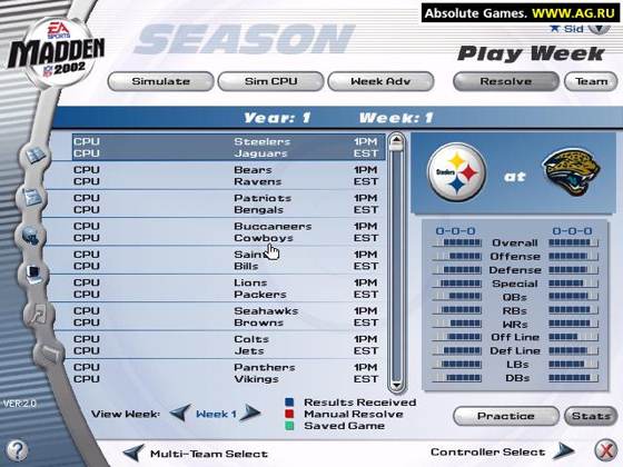 Screenshot of Madden NFL 2002 from RAWG