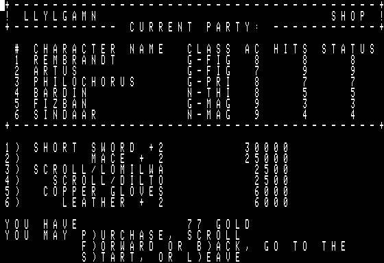 Screenshot of Wizardry II: The Knight of Diamonds from RAWG